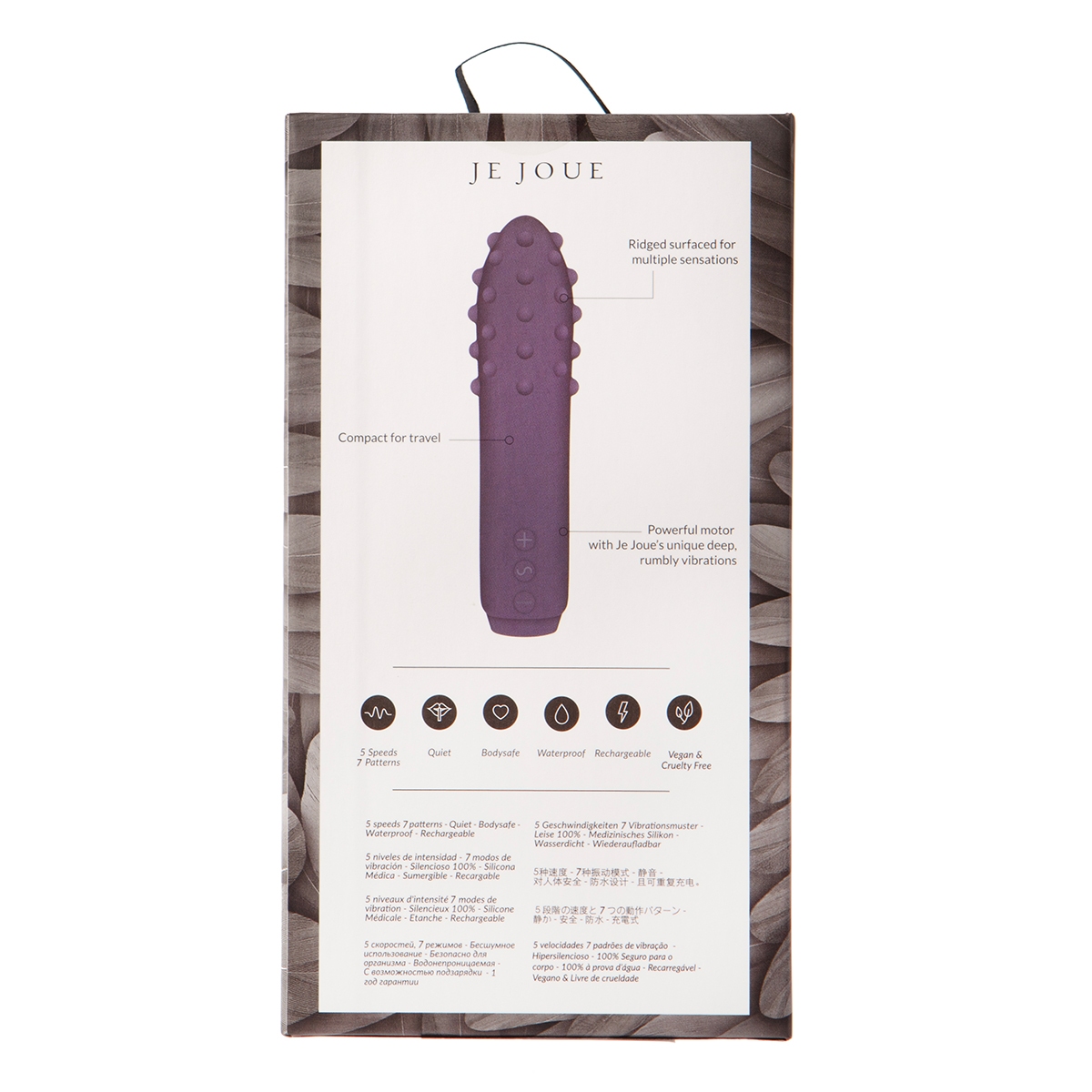 Angled view of the Purple Je Joue vibrator designed for intimate use