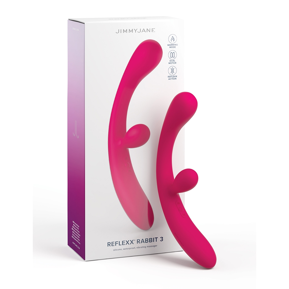 Angled view of the  Jimmyjane vibrator designed for intimate use