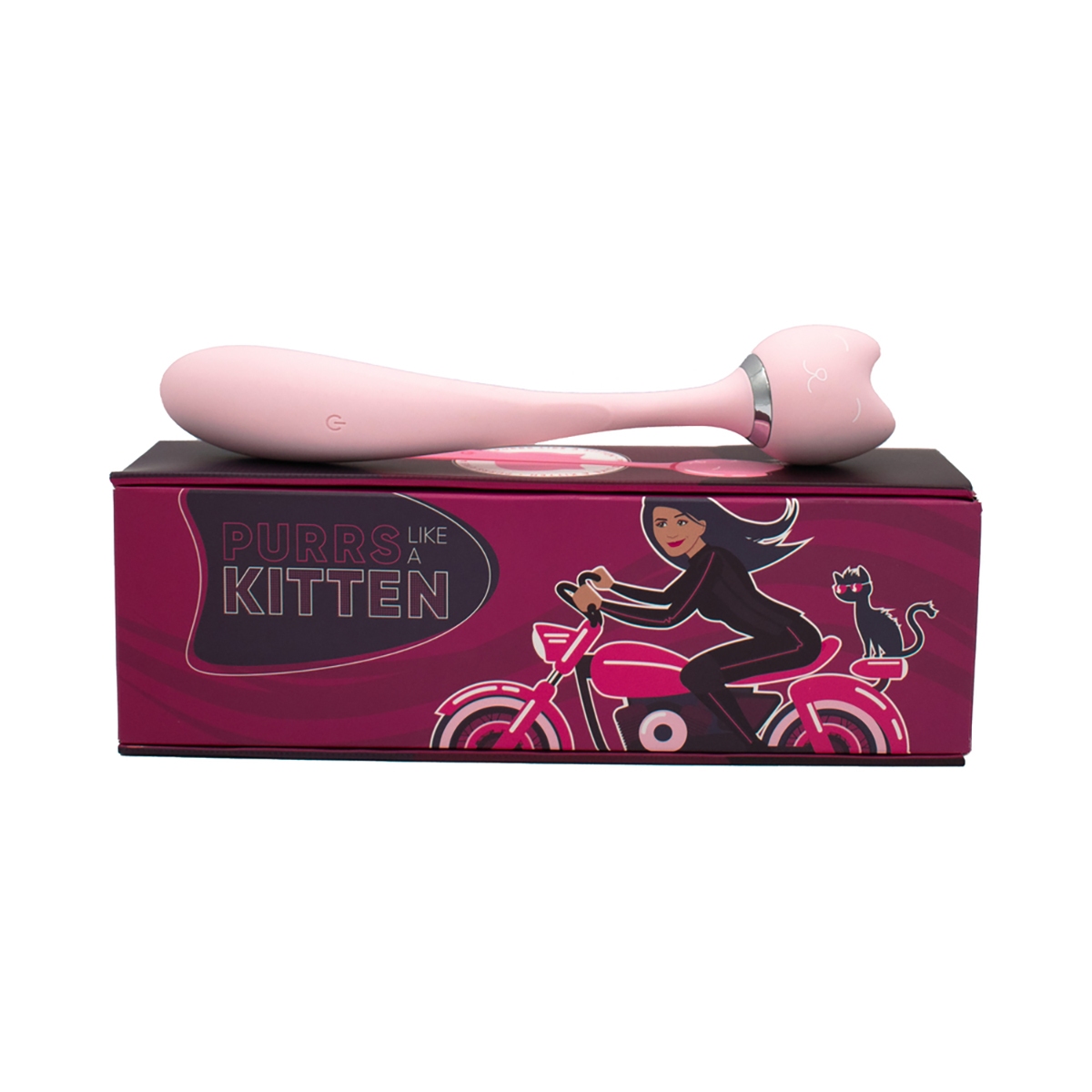 Angled view of the  Like a Kitten vibrator designed for intimate use
