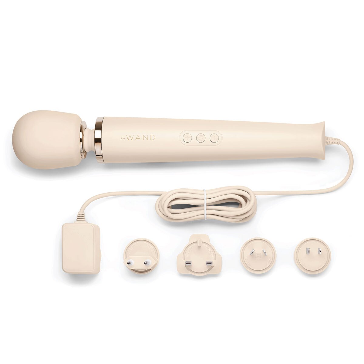Close-up of the Cream Le Wand vibrator for texture detail