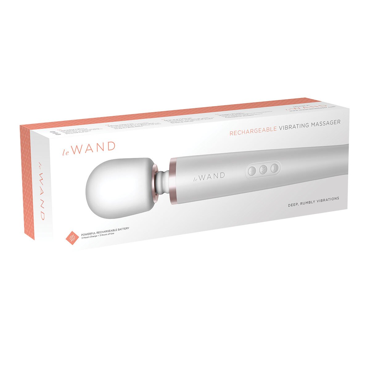 Product image of the White Le Wand vibrator on clean background