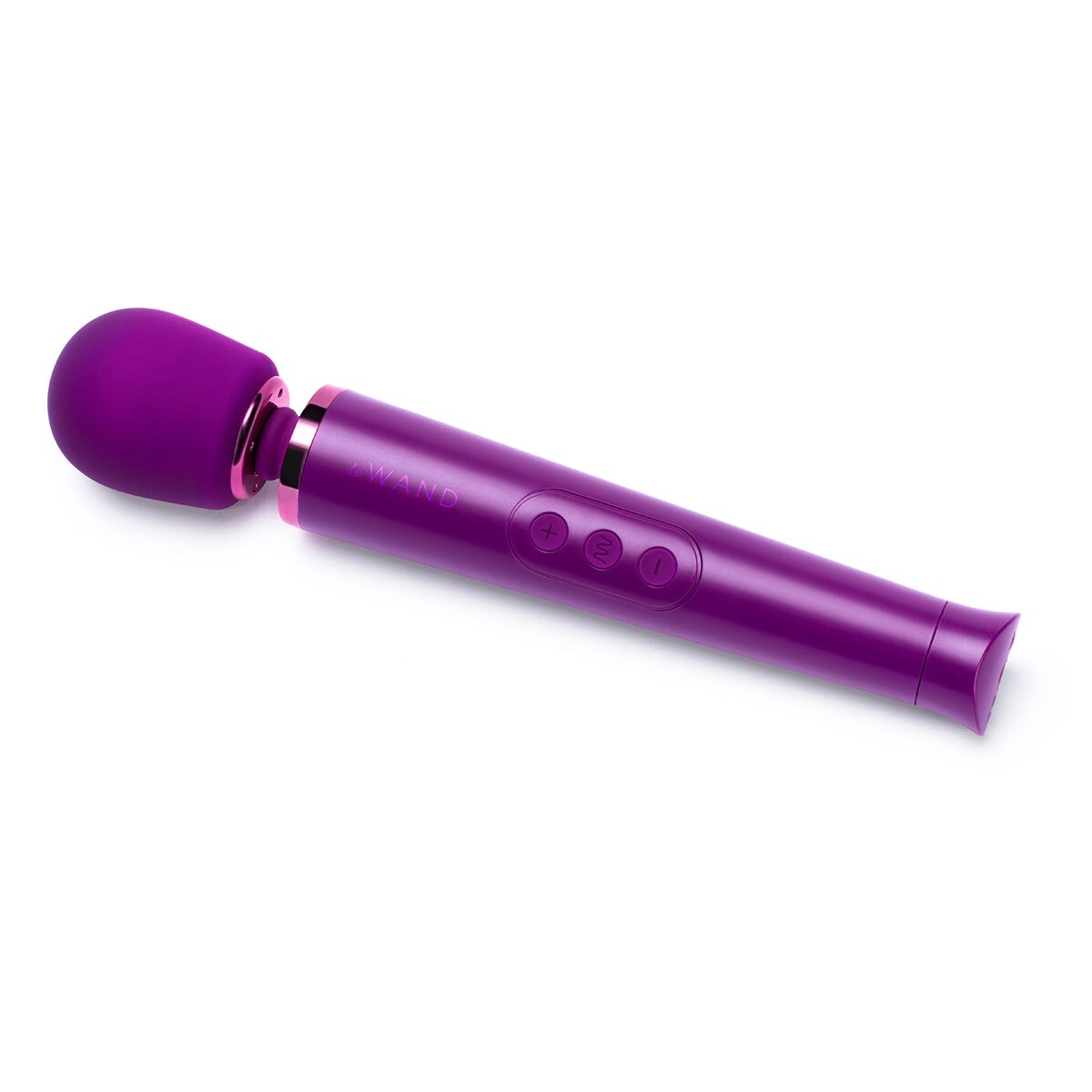 Angled view of the  Le Wand vibrator designed for intimate use