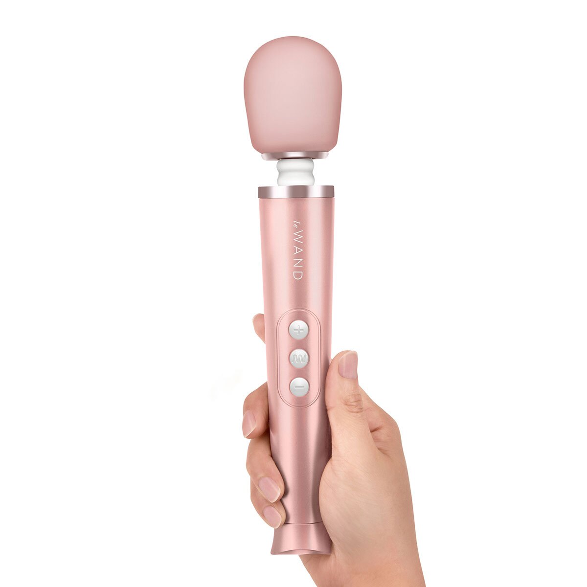 Product image of the Rose Gold Le Wand vibrator on clean background