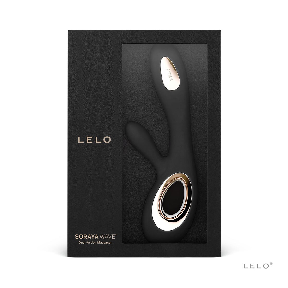 Close-up of the Black LELO vibrator for texture detail