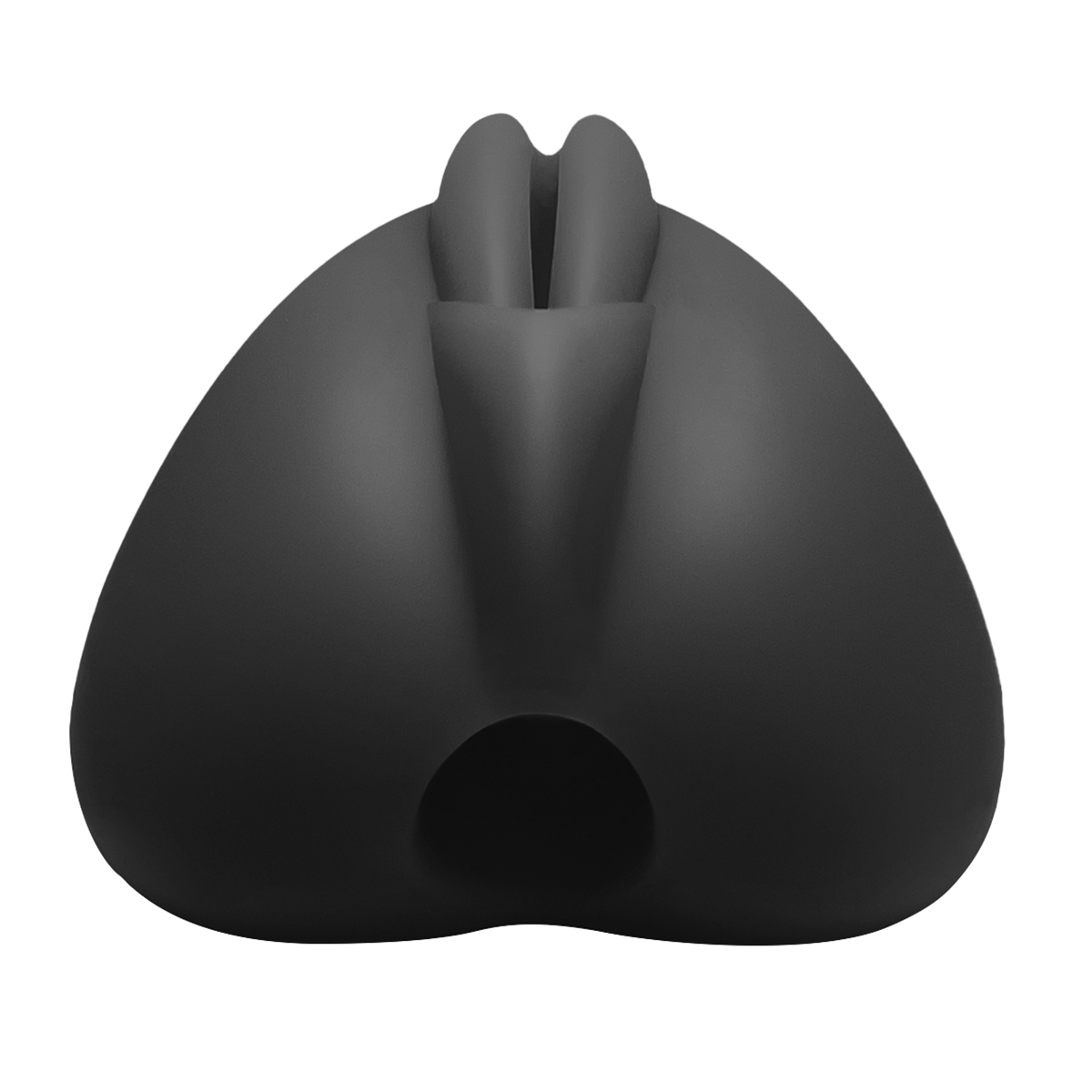 Close-up of the Black Banana Pants vibrator for texture detail