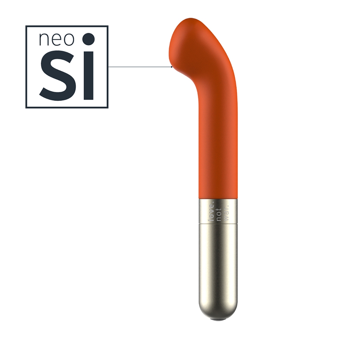 Product image of the Orange Love Not War vibrator on clean background