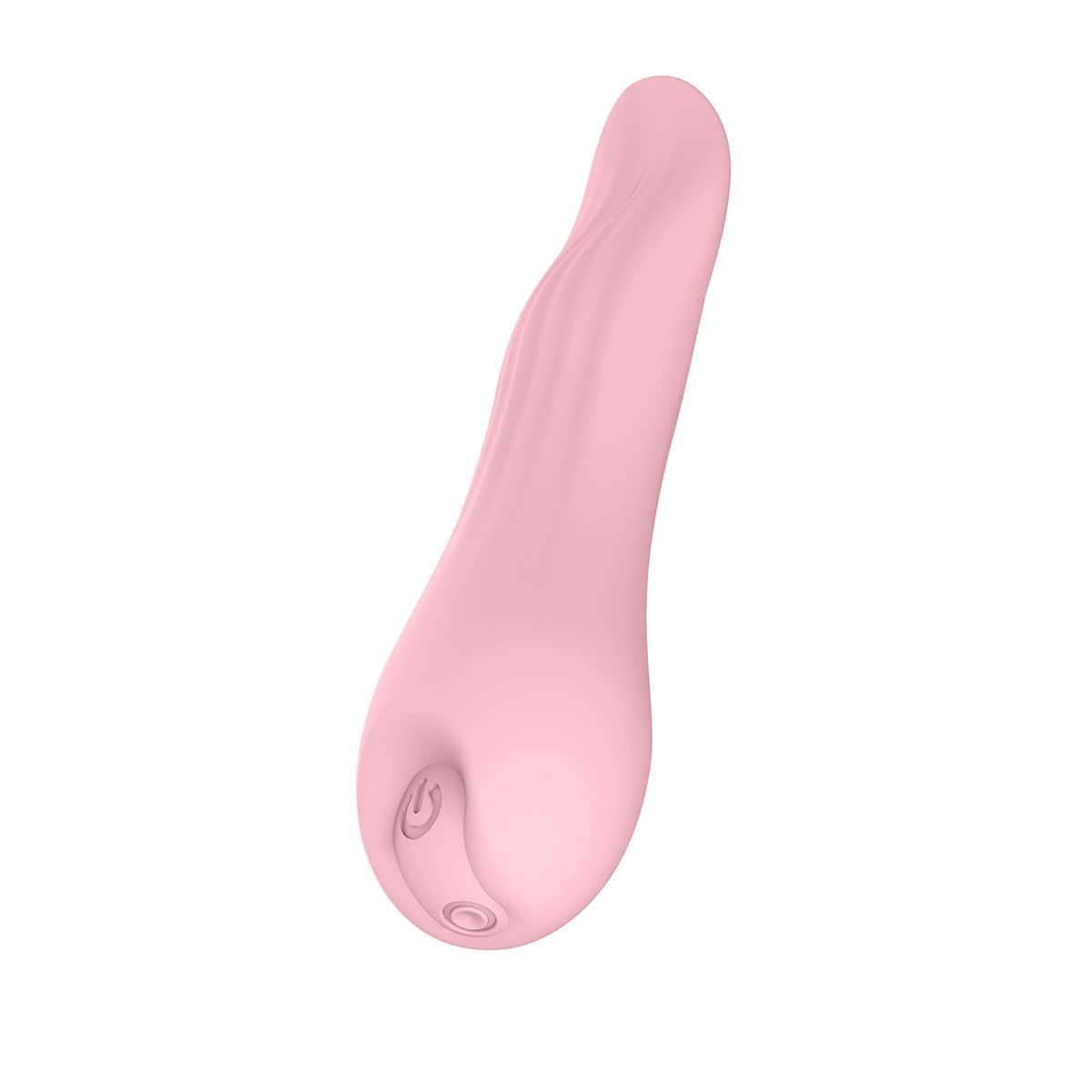 Pink Luv Inc vibrator Tongue shown in hand for scale