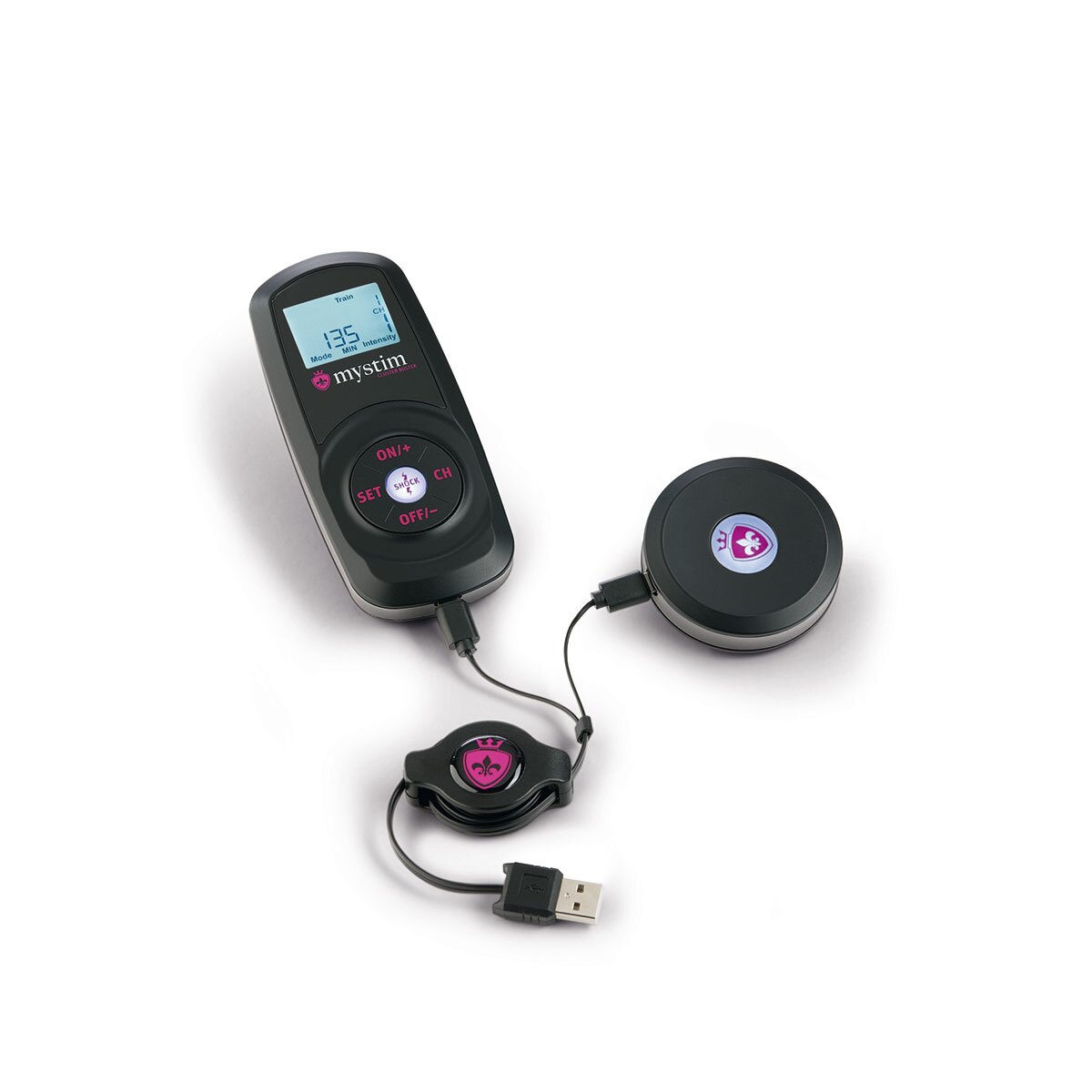 Close-up of the  Mystim vibrator for texture detail