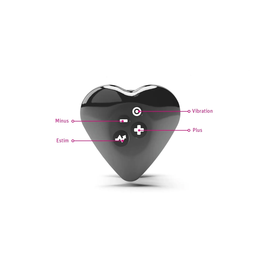 Product image of the Black Mystim vibrator on clean background