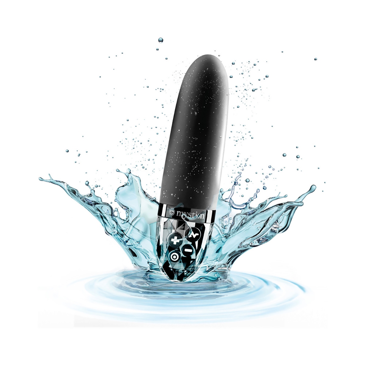 Fully assembled Black Mystim vibrator with smooth exterior