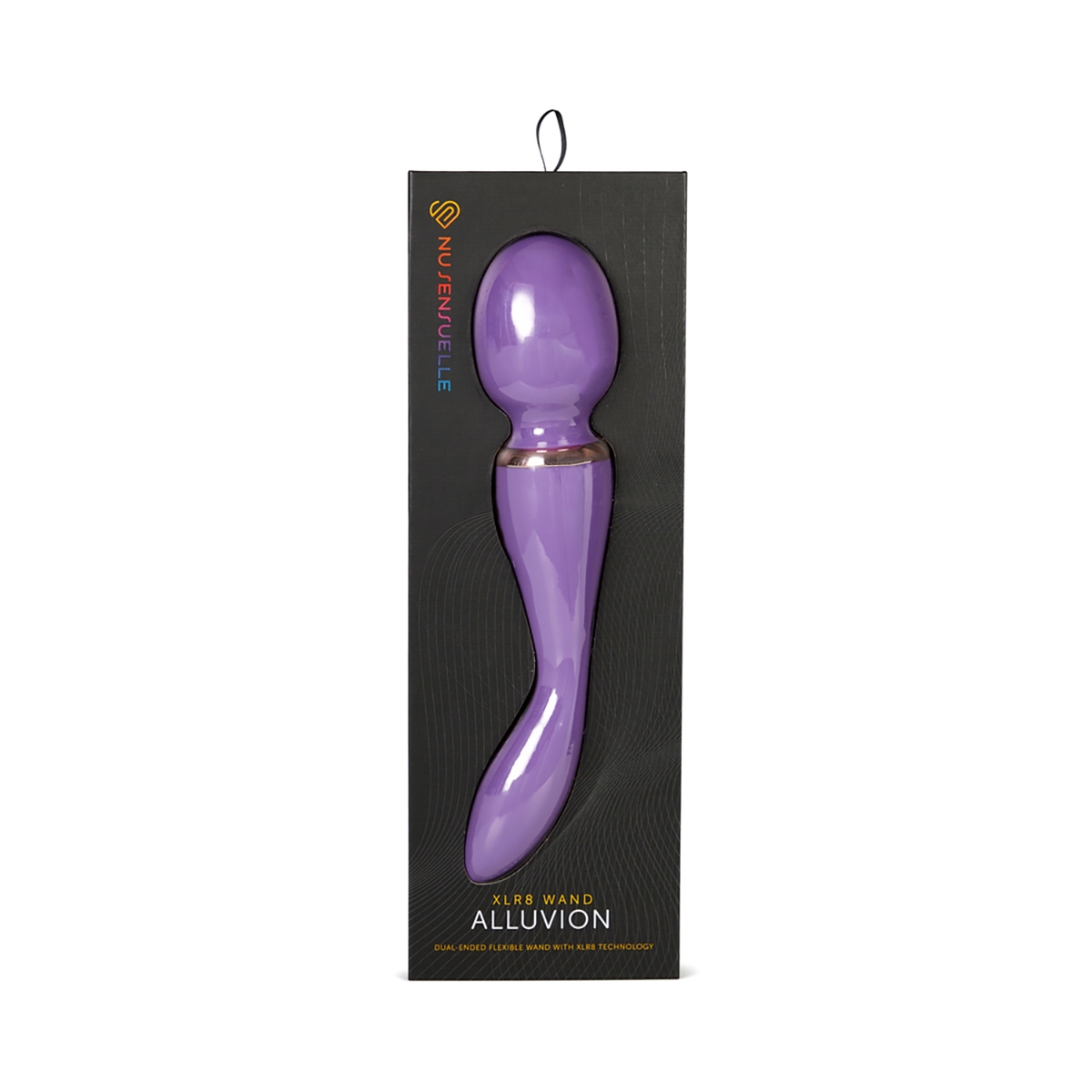 Angled view of the Purple Nu Sensuelle vibrator designed for intimate use