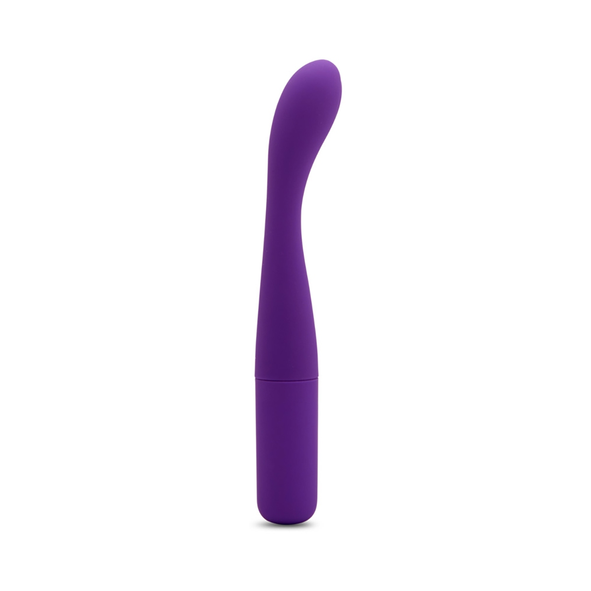 Purple Nu Sensuelle vibrator Chloe Nubii Warming Slim G with Turbo Boost and Heat shown in hand for scale