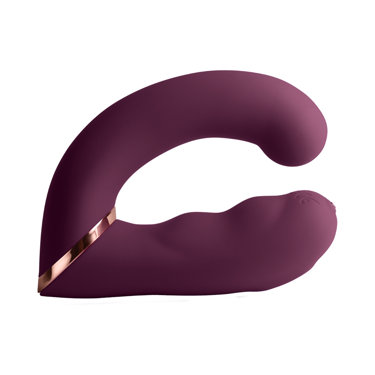 The Burgundy Rocks Off vibrator resting on soft fabric surface
