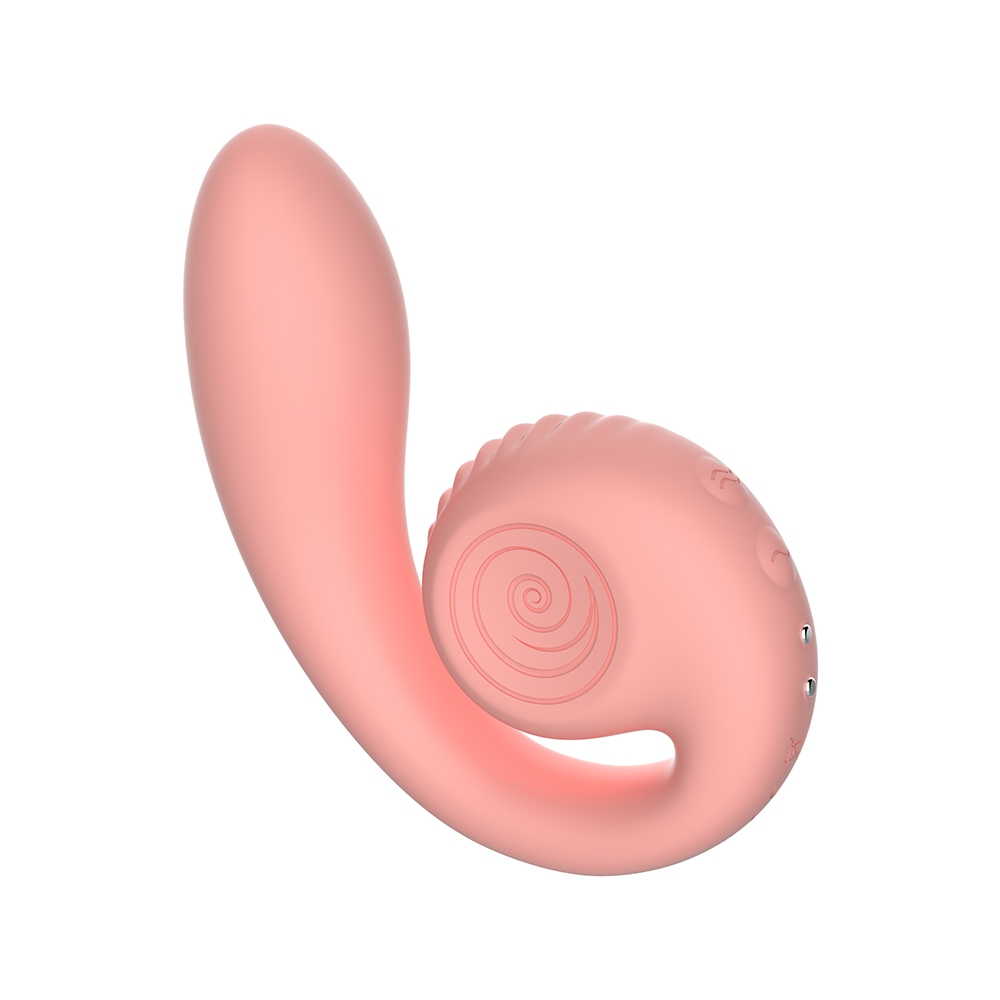 Close-up of the Pink Snail Vibe vibrator for texture detail