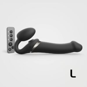 Black Strap-On-Me Vibrator Orgasm Large Bendable Strap-On