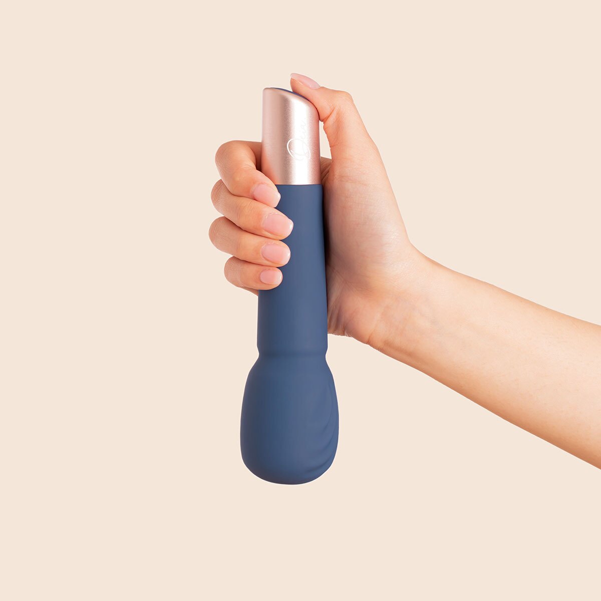 Angled view of the  Deia vibrator designed for intimate use