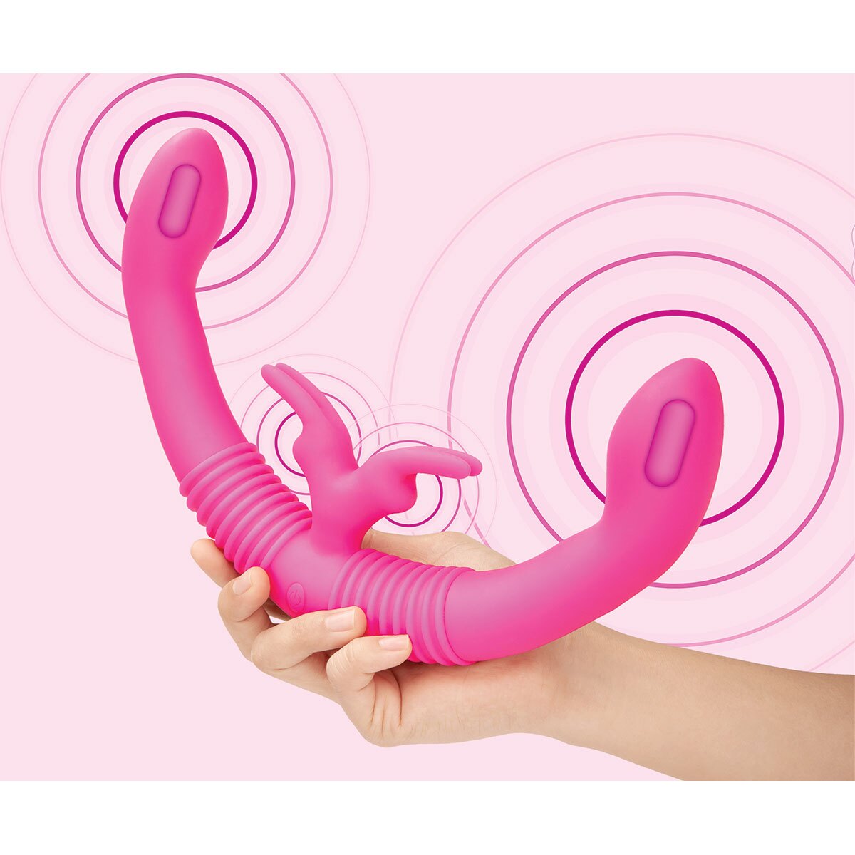 Close-up of the Pink Together Vibe vibrator for texture detail