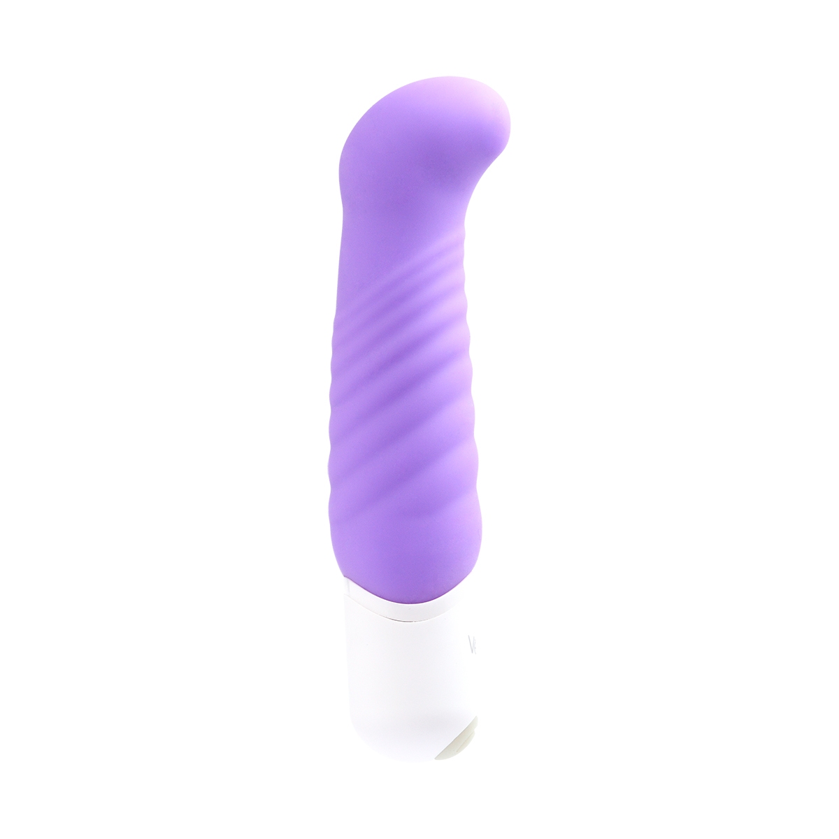 Lavender VeDO vibrator Inu shown in hand for scale