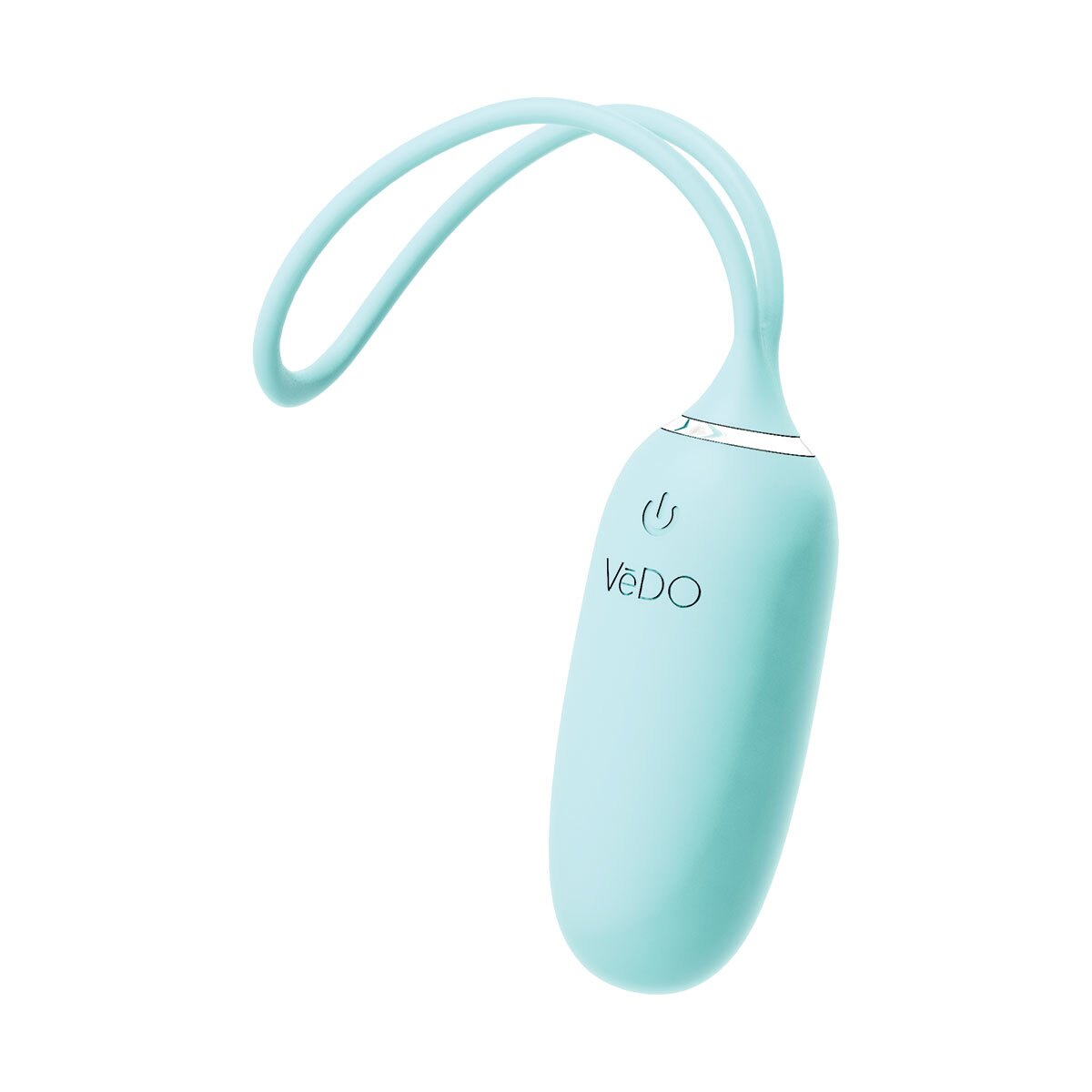 Angled view of the Turquoise VeDO vibrator designed for intimate use