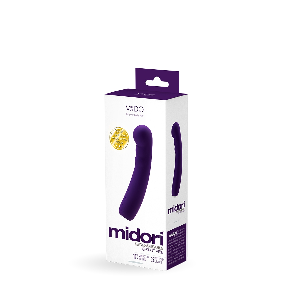 Close-up of the Purple VeDO vibrator for texture detail