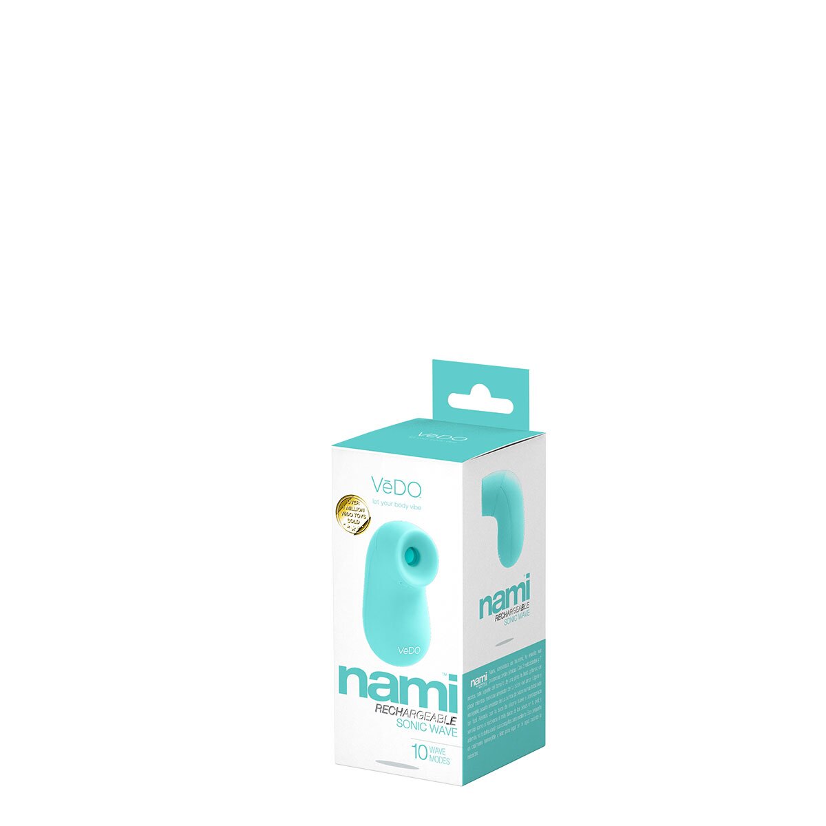 Close-up of the Turquoise VeDO vibrator for texture detail