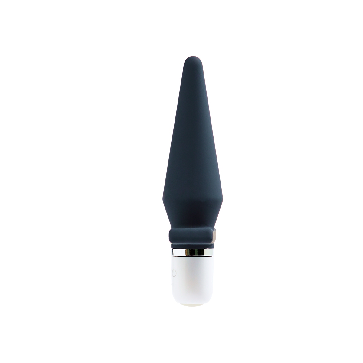 Angled view of the Black VeDO vibrator designed for intimate use