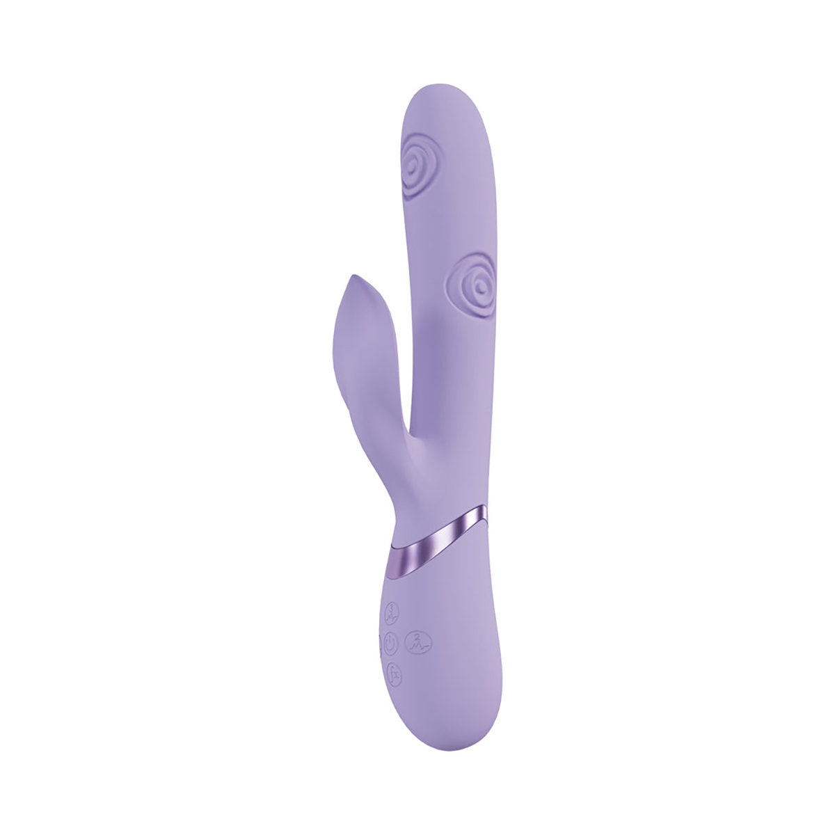 Shots vibrator VIVE Fronda Rech G-Spot TapLeaf Clit Lav shown in hand for scale