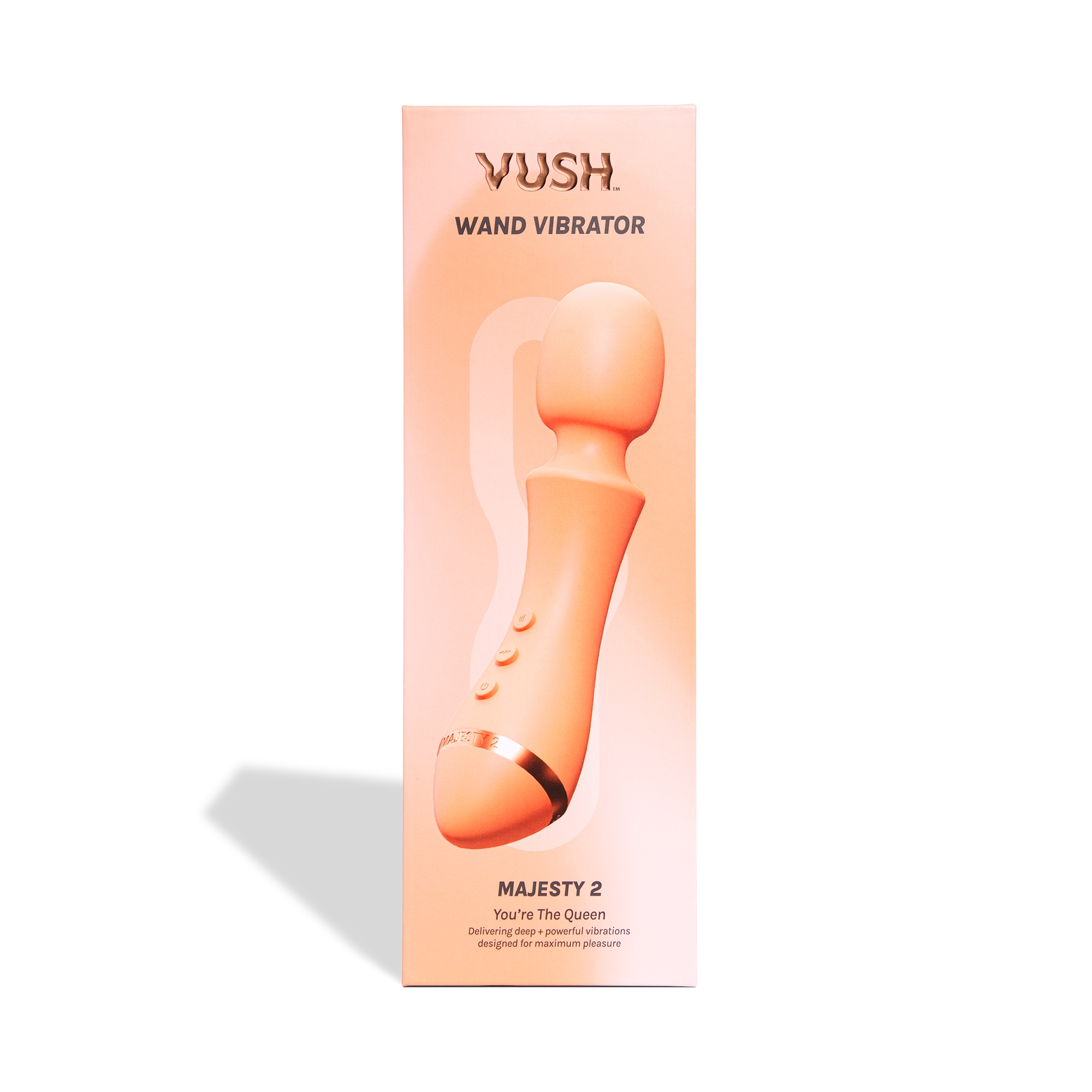 Angled view of the  VUSH vibrator designed for intimate use
