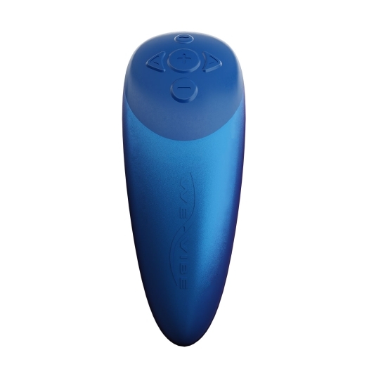 Fully assembled Blue We-Vibe vibrator with smooth exterior