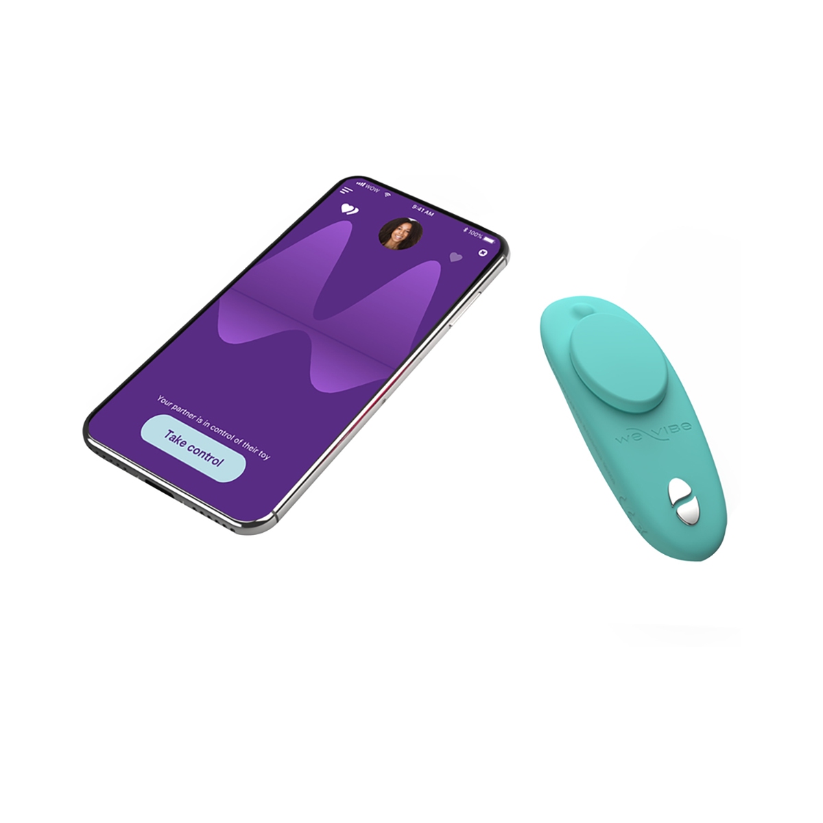 Fully assembled Teal We-Vibe vibrator with smooth exterior