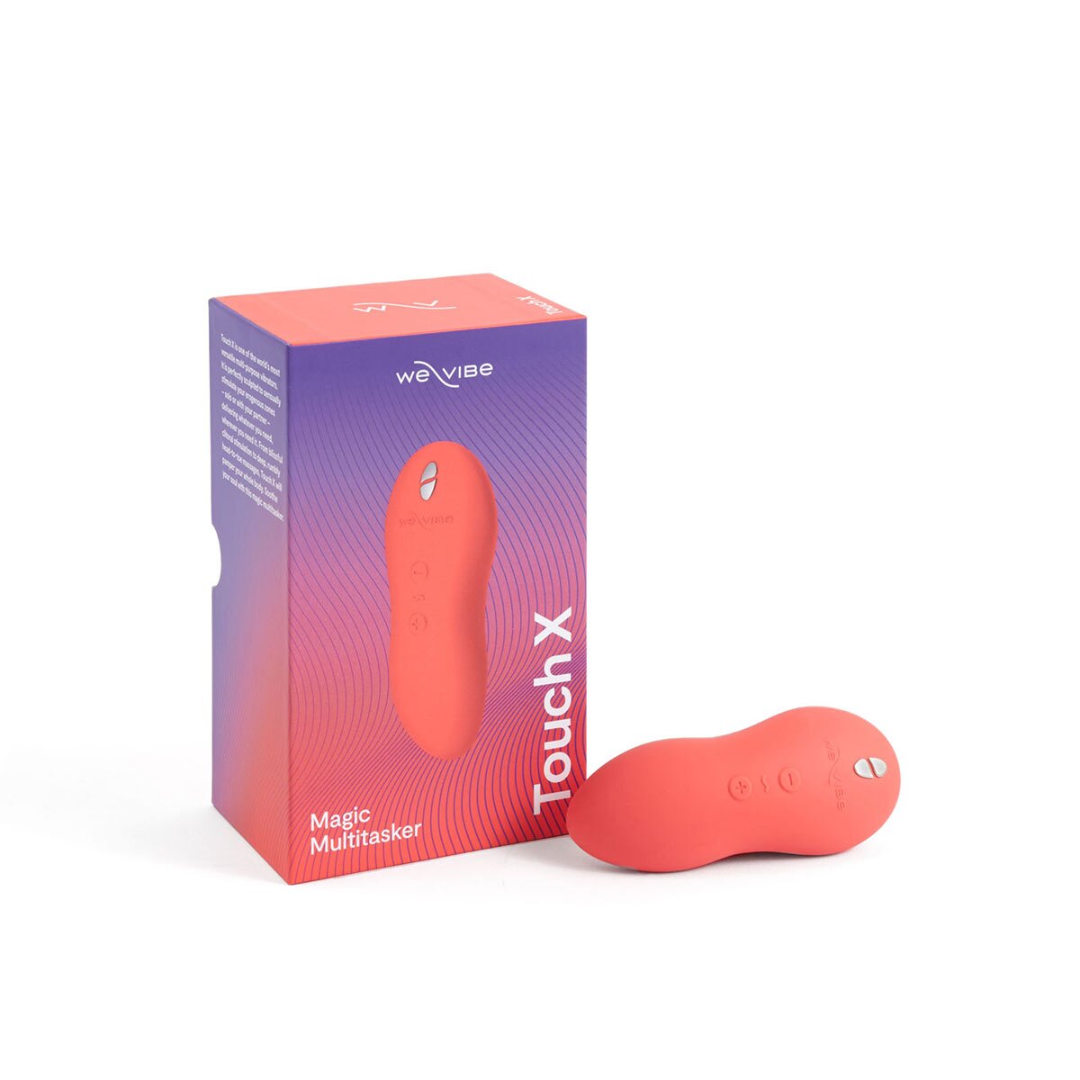 Close-up of the Coral We-Vibe vibrator for texture detail