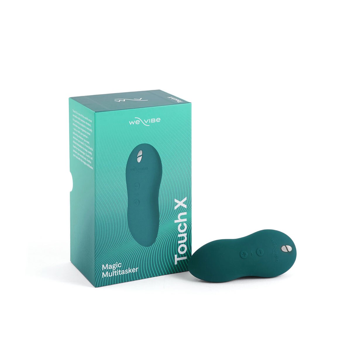 Close-up of the Green We-Vibe vibrator for texture detail