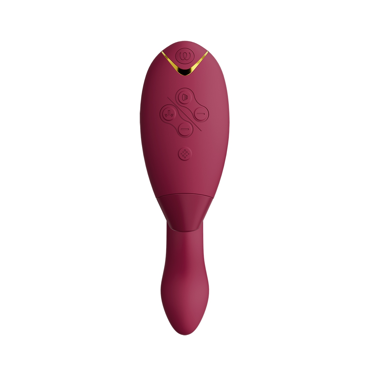 Angled view of the  Womanizer vibrator designed for intimate use