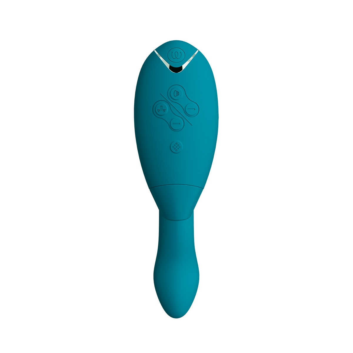 Angled view of the  Womanizer vibrator designed for intimate use