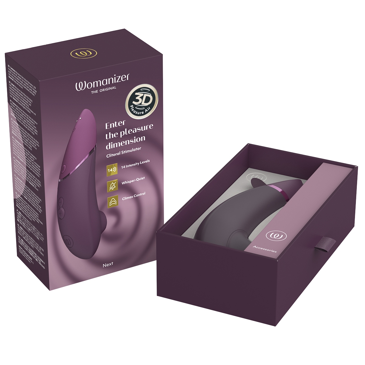 Product image of the Purple Womanizer vibrator on clean background