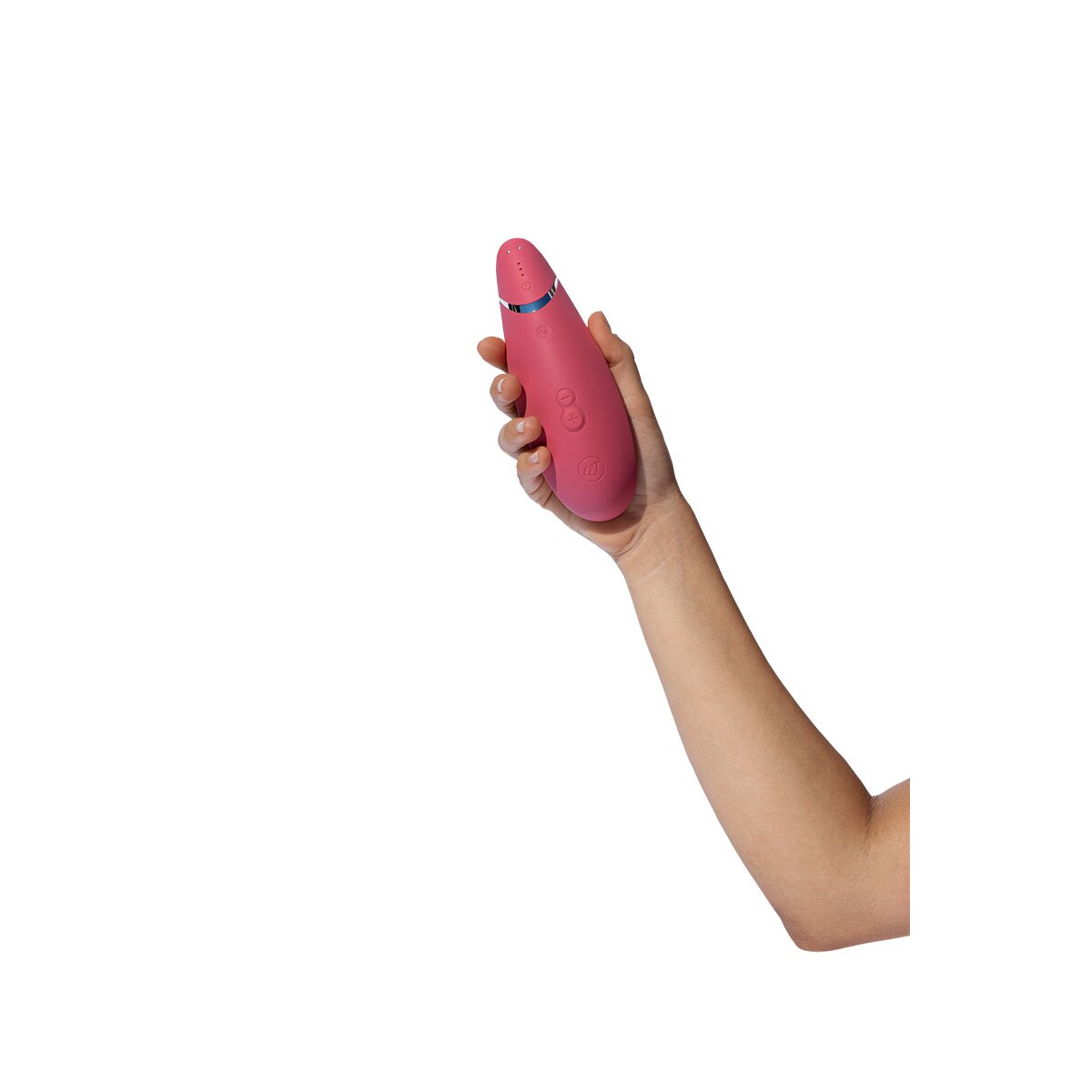 Angled view of the  Womanizer vibrator designed for intimate use