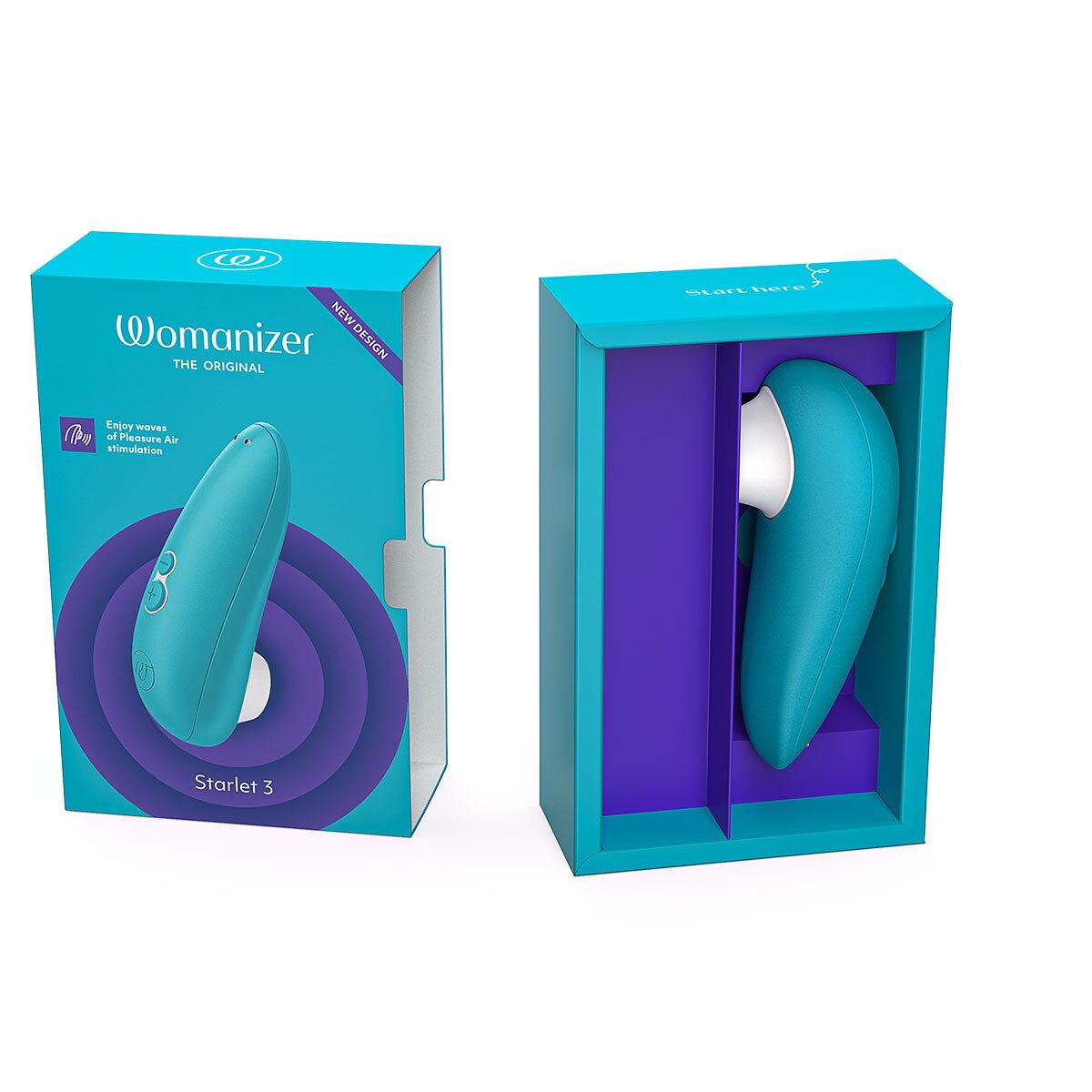 Product image of the Turquoise Womanizer vibrator on clean background