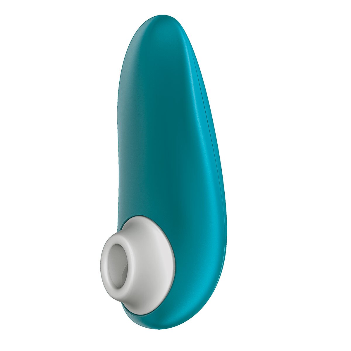 Fully assembled Turquoise Womanizer vibrator with smooth exterior