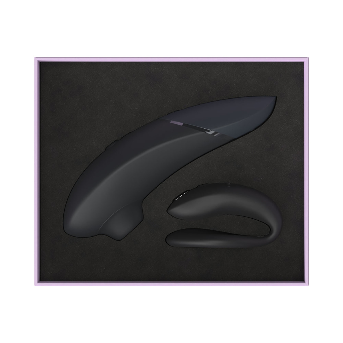 Angled view of the Black Womanizer vibrator designed for intimate use