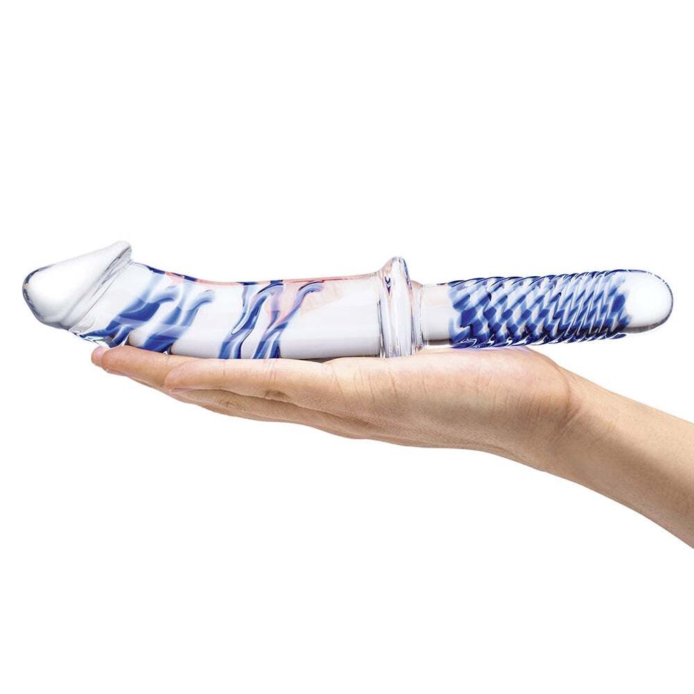 11 inch Dildo by Electric Eel in Clear displayed for pegging Him or Her