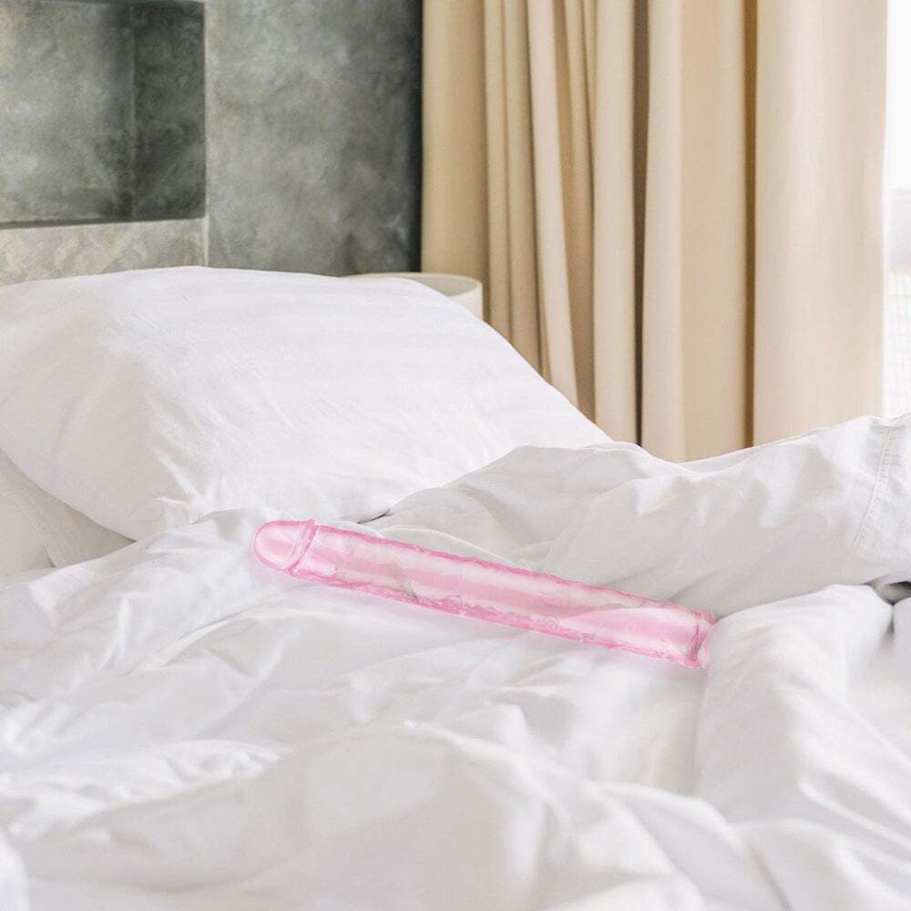 12 inch Dildo by Me You Us in Light Pink displayed for pegging Him or Her