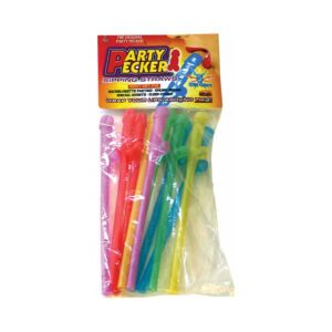 Party Pecker Straws. Asst. Color (10/Bg)