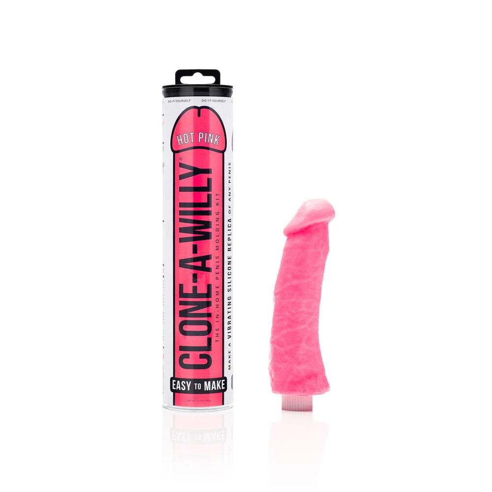 Dildo by Clone-A-Willy in Hot Pink Magenta Fuchsia shown for use by Her or Him