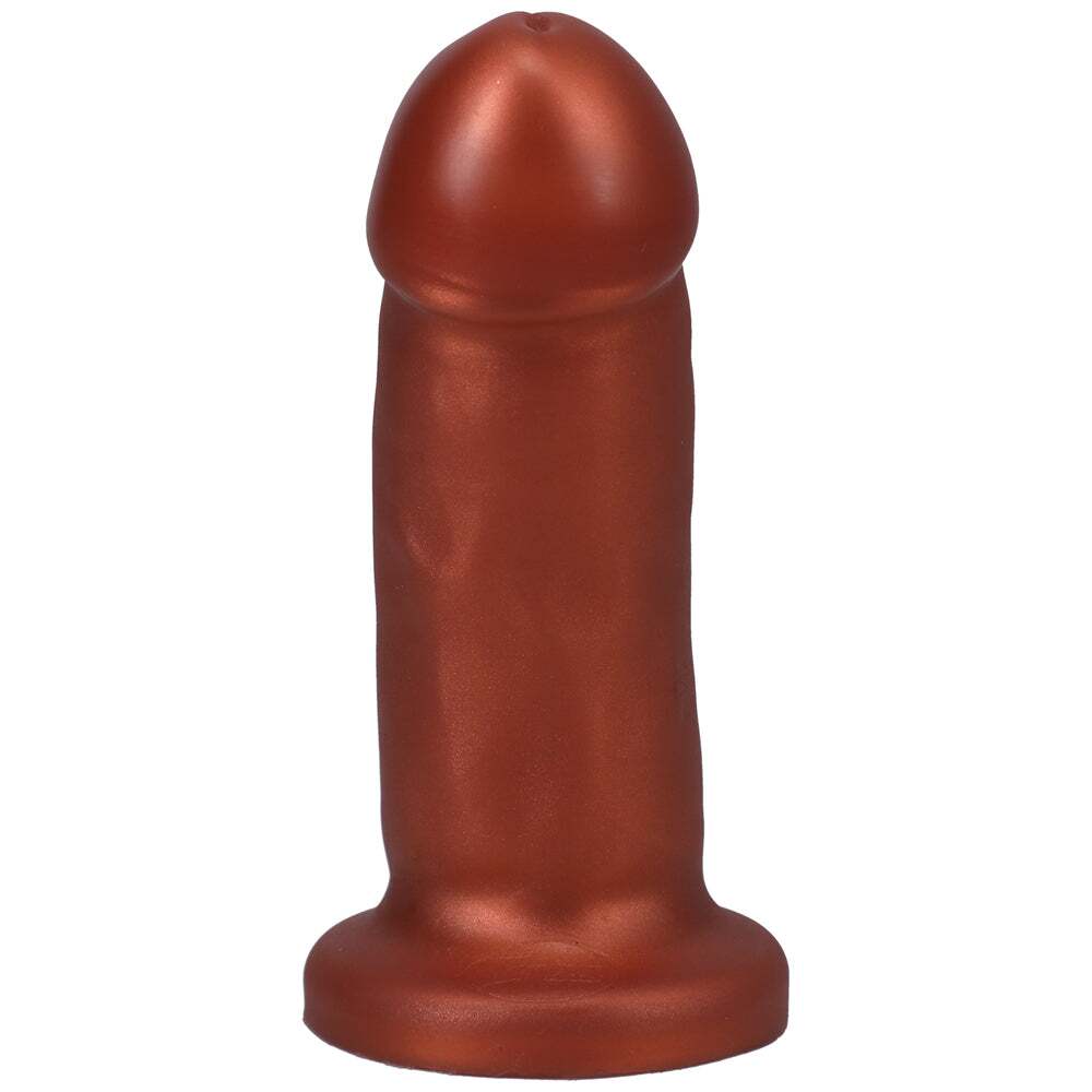 5.5 inch Dildo by Tantus in Copper shown for pegging Her or Him