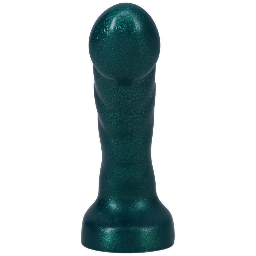 5.5 inch Dildo by Tantus in Green shown for pegging Her or Him