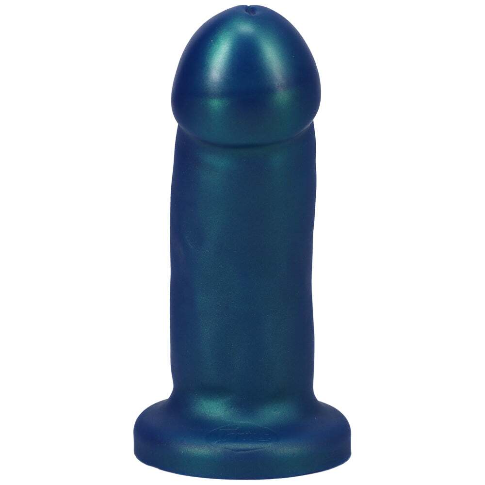 5.5 inch Dildo by Tantus in Teal Turquoise Aqua shown for pegging Her or Him