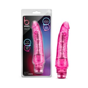 8.75 inch Dildo Blush Hot Pink Magenta Fuchsia B Yours Vibe 7 Realistic Vibrating