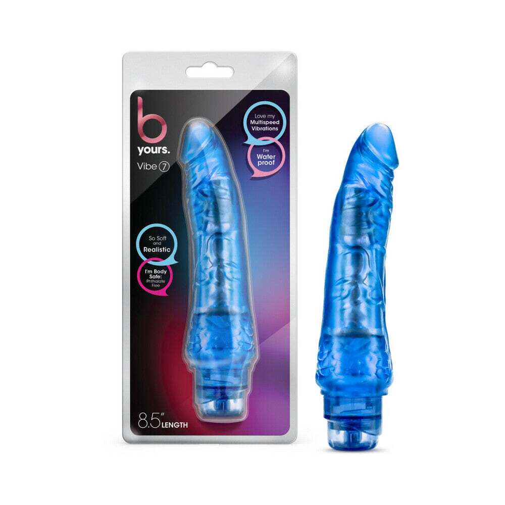 8.75 inch Dildo by Blush in Blue shown for use by Her or Him