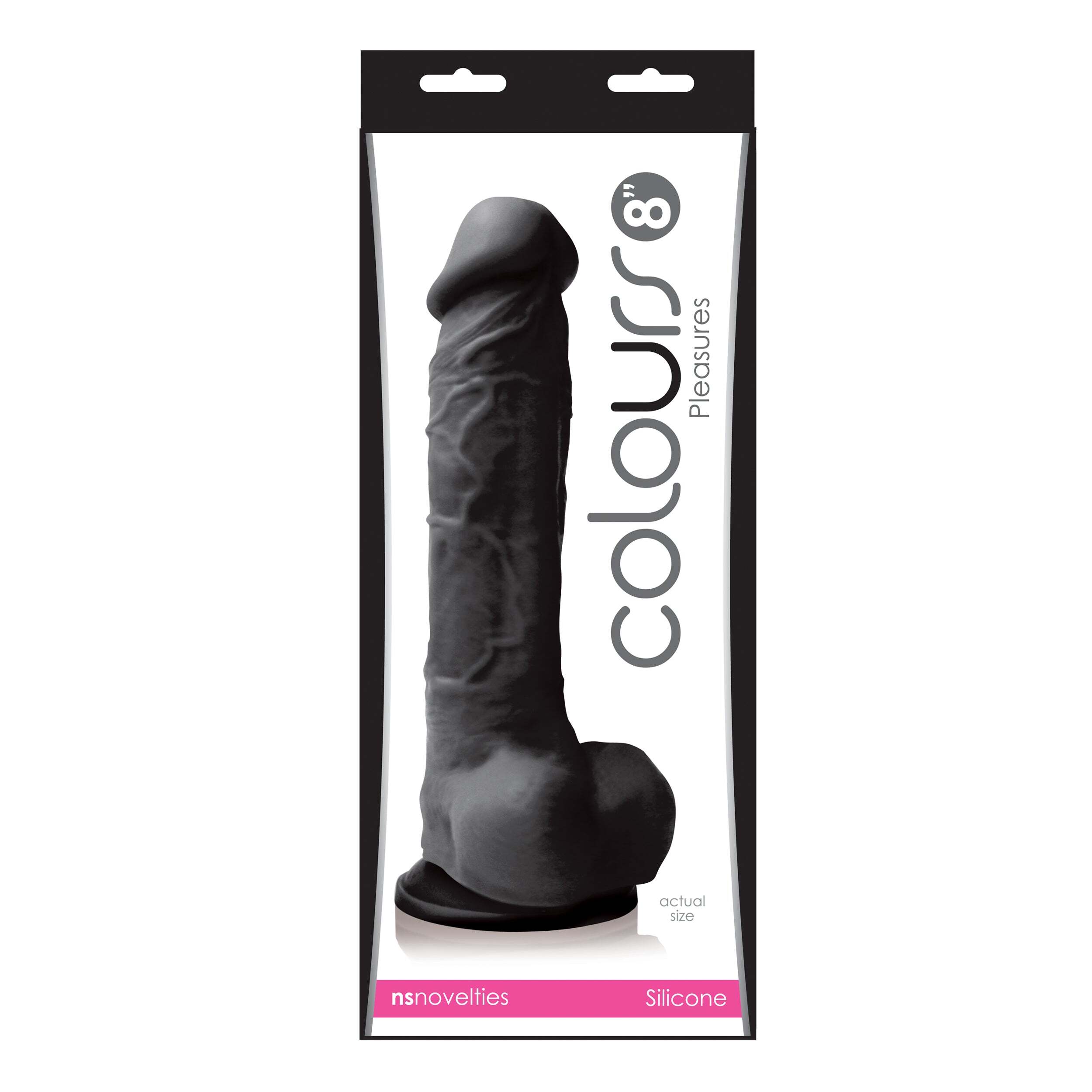 8 inch Dildo by NS Novelties in Black shown for use by Her or Him