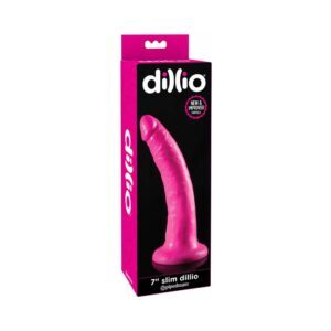 7 inch Dildo Pipedream Hot Pink Magenta Fuchsia Dillio Slim Realistic With Suction Cup